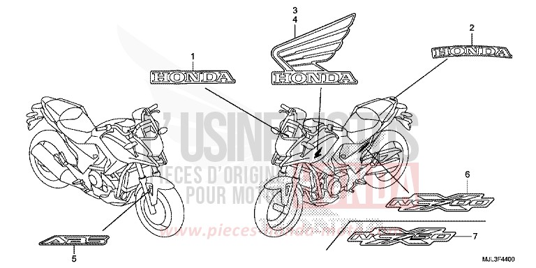 MARKE von NC750X "Meca" MAT PEARL GLARE WHITE (NHB54) von 2014